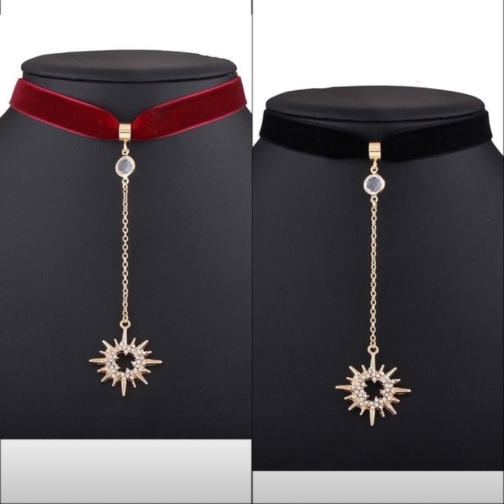 🌟 Lovely velvet lariat starburst sun choker ☀️ - Picture 8 of 8